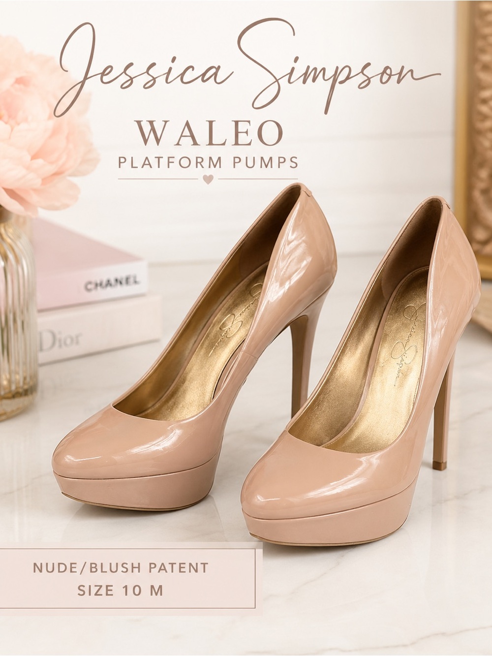 Jessica Simpson Waleo platform patent pumps in a nude/blush Size 10 M